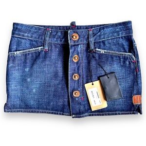 NWT DSQUARED2 Oxygene Jean Mini Skirt